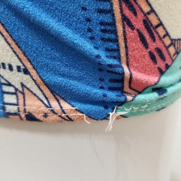 Nollie bralette Small geometric print cross strap racerback pullover style boho - Picture 11 of 13